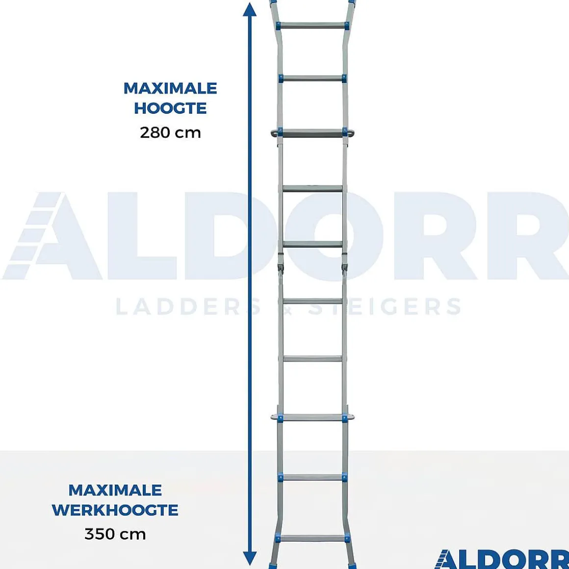 Aldorr Home - Multiladder Uitschuifbare Vouwladder 4X3 - 2,80M