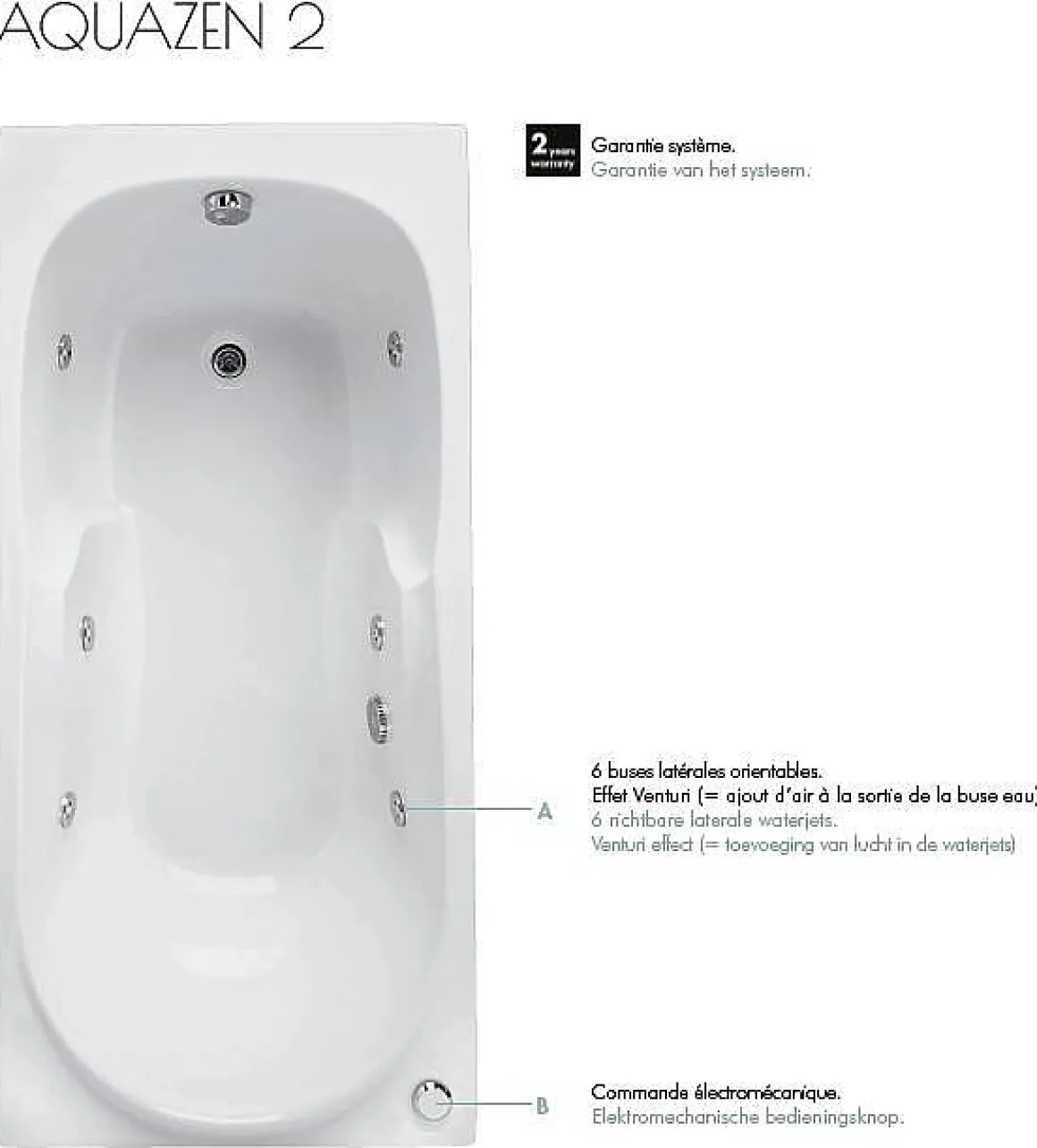 Allibert Bad Carina Aquazen² 170X80Cm Wit
