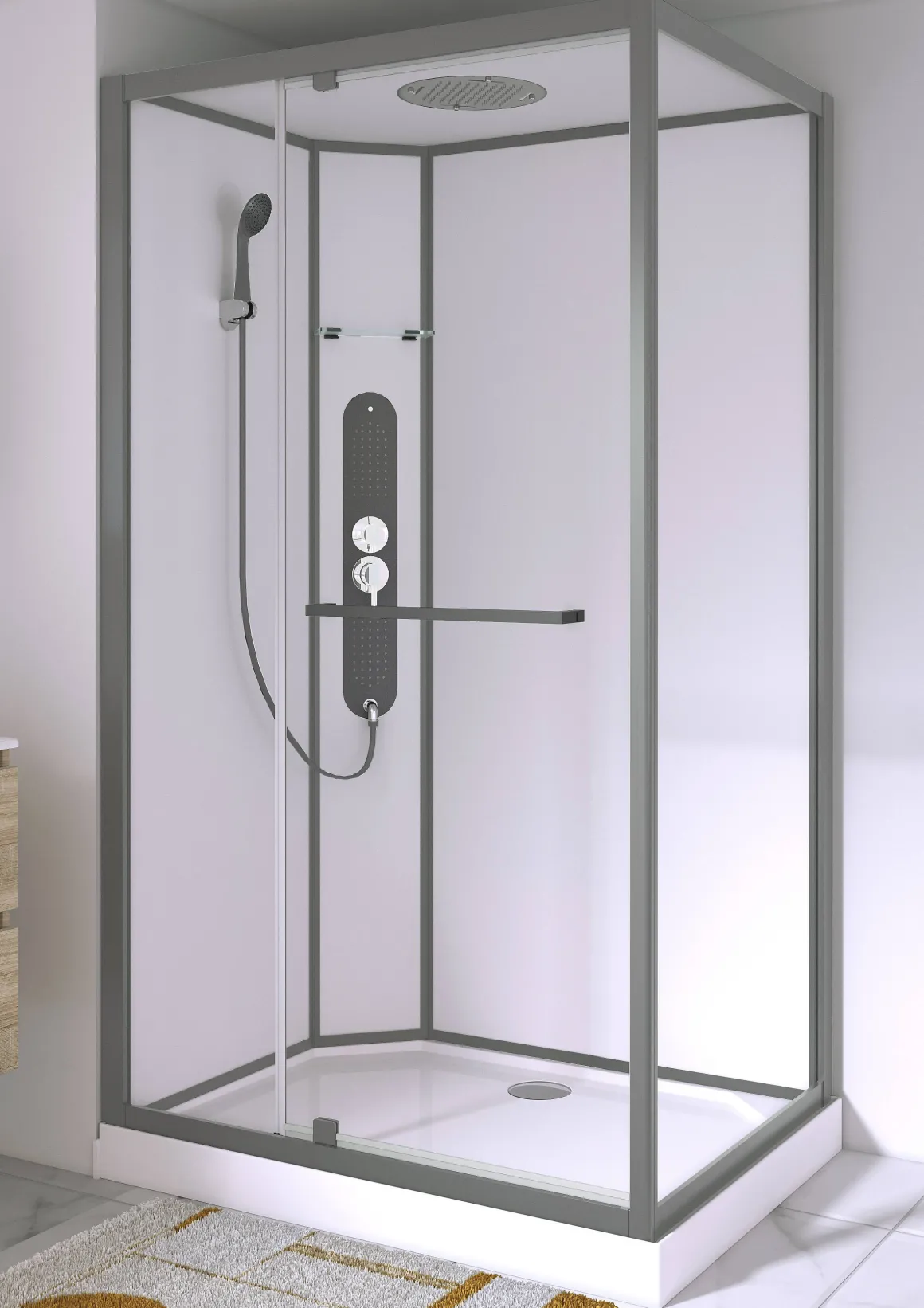 Allibert Douchecabine La Paz Rechthoekig 120X90Cm Gun Metal