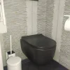 Allibert Inbouwreservoir Set Nero | Zwarte Randloos Toiletpot