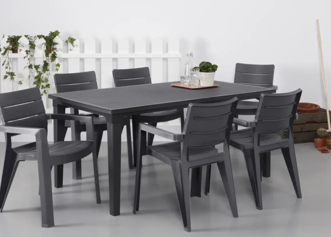 Allibert Tuintafel Futura Kunststof Grafiet 165X94Cm