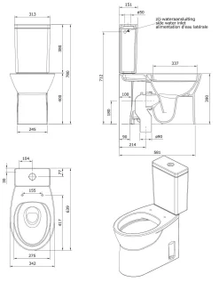 Aquavive Duoblok Toilet Cormor I Universele Afvoeri Randloos Toiletpot Wit