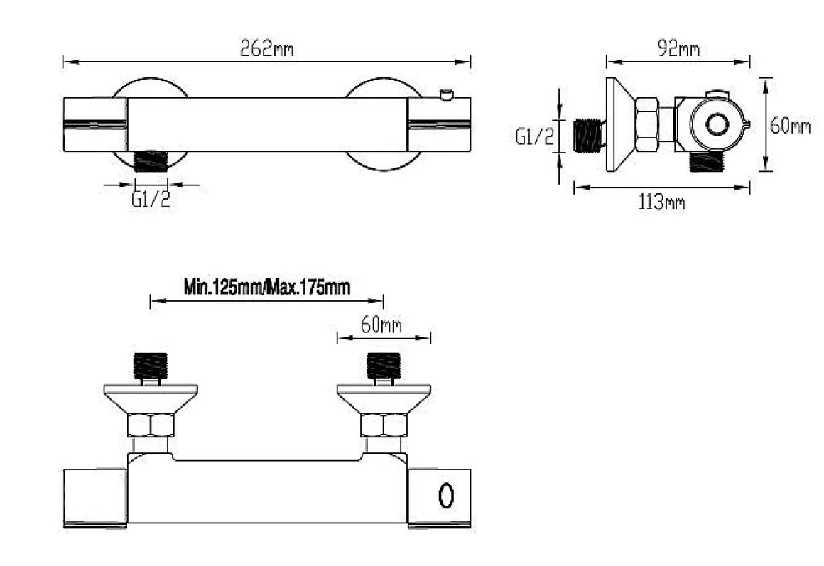Aquavive Eco Thermostatische Douchekraan Cato Geborsteld Staal 15Cm