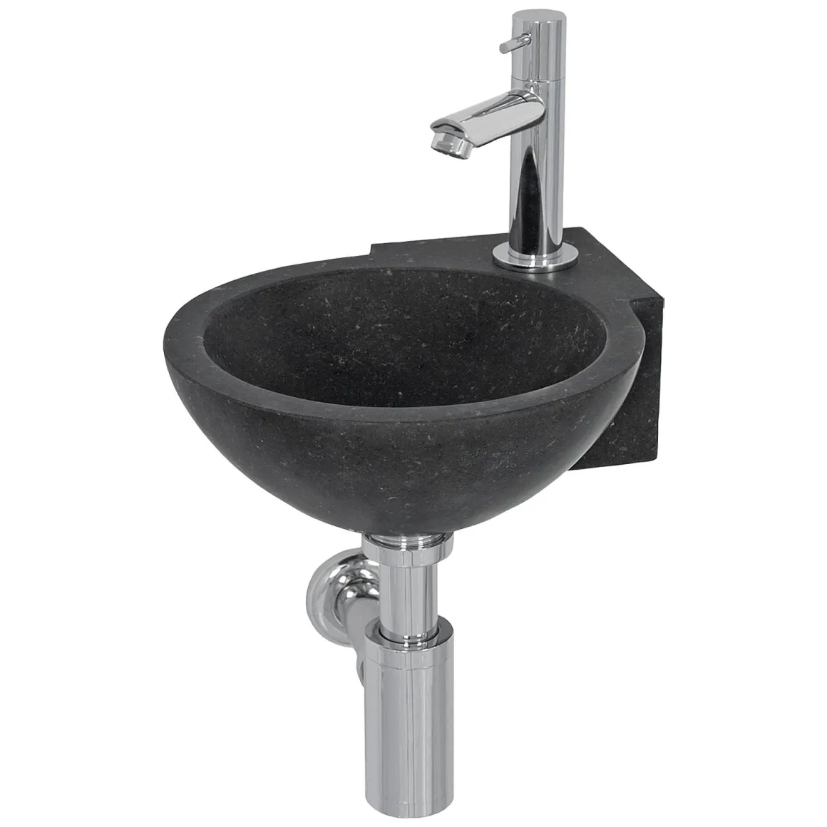 Aquazuro Hoekfonteinset Diveria Natuursteen Zwart 27Cm