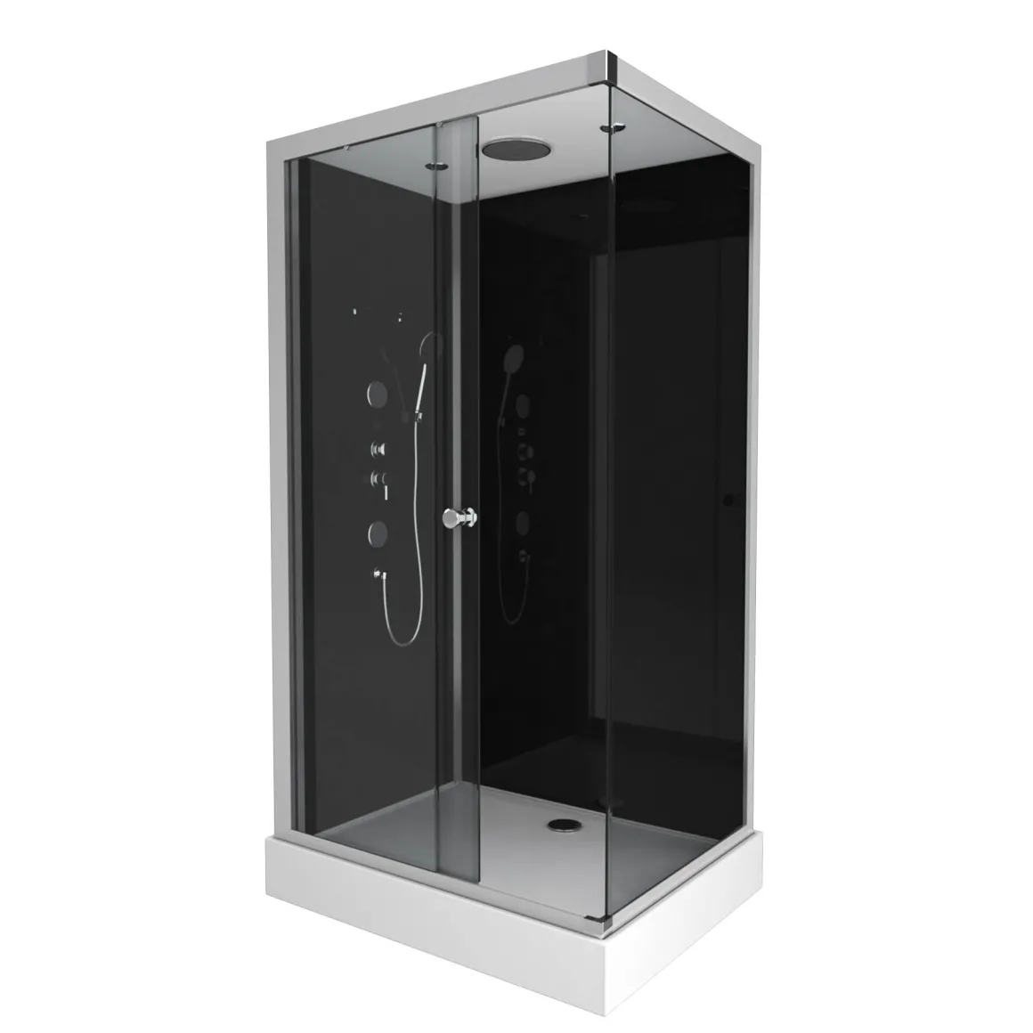 Aurlane Douchecabine Black 2 Rechthoek 110X80Cm