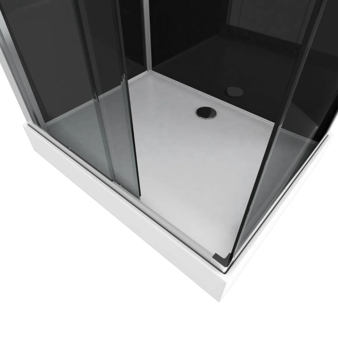 Aurlane Douchecabine Black 2 Rechthoek 110X80Cm