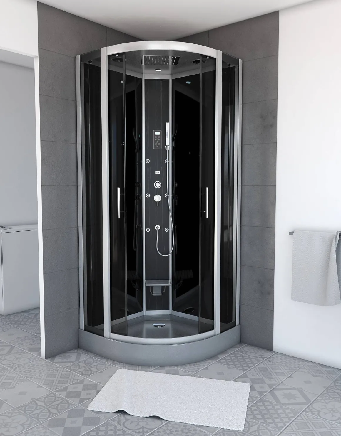 Aurlane Douchecabine Hammam Dark Night 95X95X215Cm