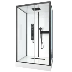 Aurlane Douchecabine Indus2 90X115X215Cm Rechthoekig Zwart/Wit