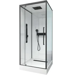 Aurlane Douchecabine Indus2 90X90X215Cm Vierkant Zwart/Wit