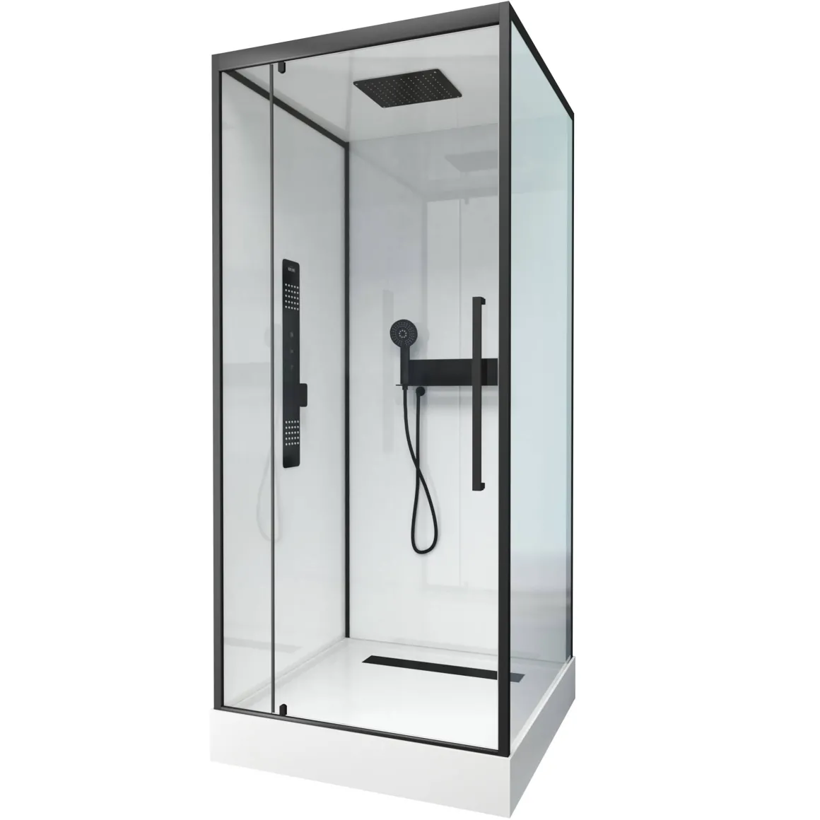 Aurlane Douchecabine Indus2 90X90X215Cm Vierkant Zwart/Wit