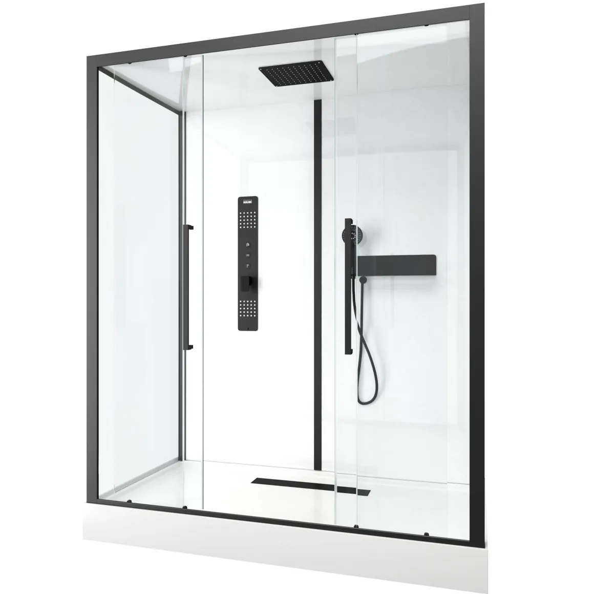 Aurlane Douchecabine Indus2 Xxl 85X160X215Cm Rechthoekig Zwart/Wit