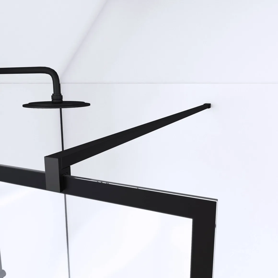 Aurlane Douchewand Black Indus 120X200Cm 5Mm Zwart