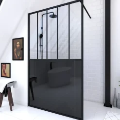 Aurlane Douchewand Black Indus 120X200Cm 5Mm Zwart