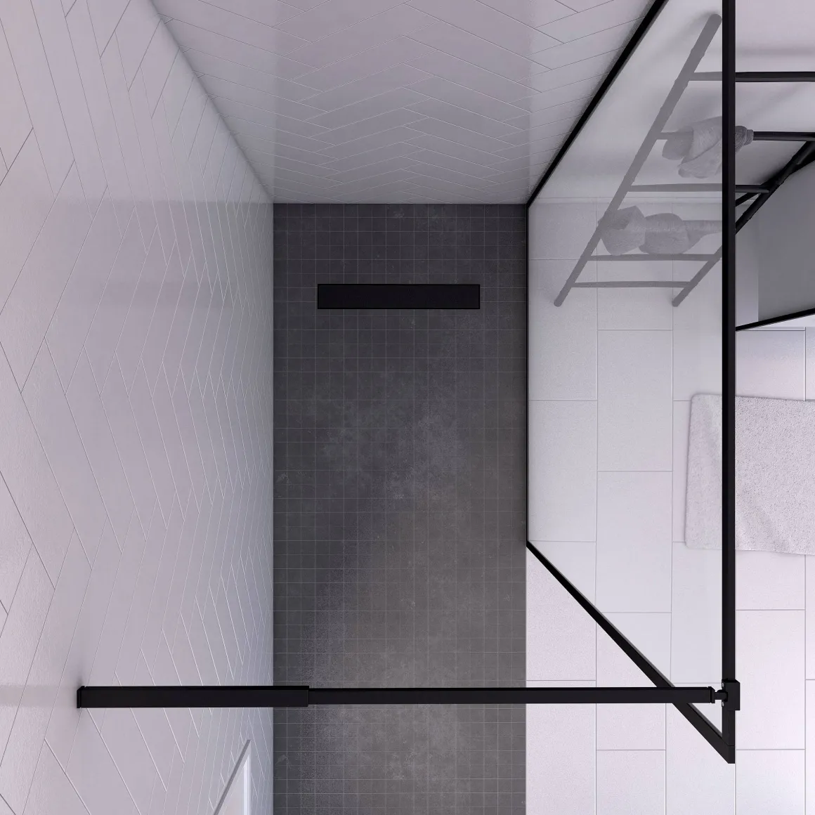 Aurlane Douchewand Dark Edge 120X200Cm 6Mm Zwart