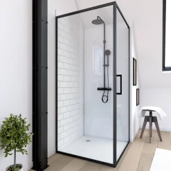 Aurlane Douchewand Factory 90X200Cm Zwart