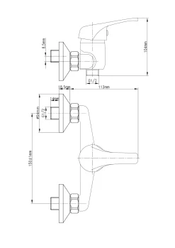 Baseline Douchemengkraan Chroom 15Cm