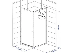 Baseline Douchewand Zijwand Wit 185X80Cm