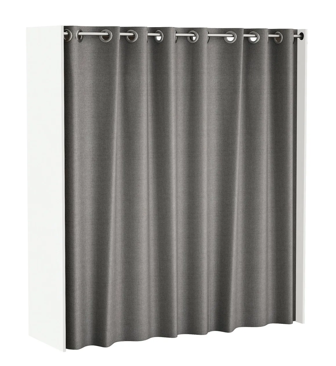 Belfurn Uitschuifbare Dressingkast Chicago Met Gordijn Wit