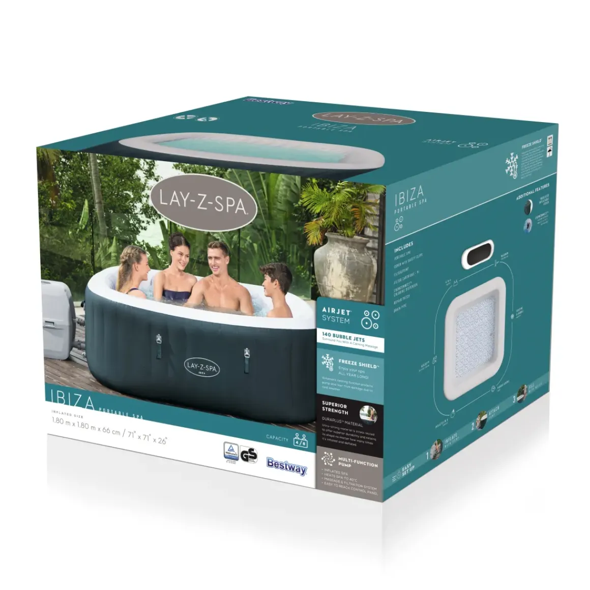 Bestway Opblaasbare Jacuzzi Lay-Z-Spa Ibiza Airjet 806L Groen 180X180X66Cm