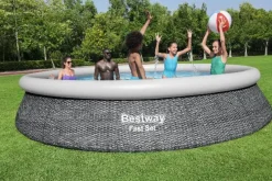 Bestway Opblaaszwembad Fast Set Rond Rotan Met Filterpomp O366X76Cm