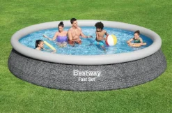 Bestway Opblaaszwembad Fast Set Rond Rotan Met Filterpomp O366X76Cm