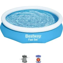 Bestway Opblaaszwembad Fast Set Rond Met Filterpomp O305X66Cm