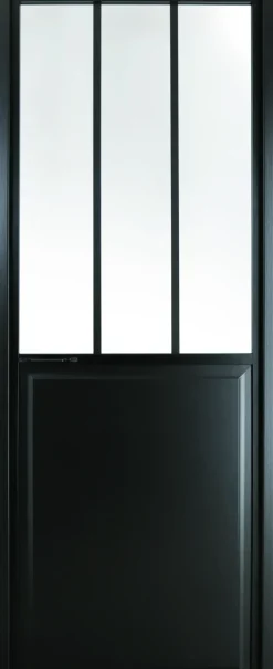 Binnendeur Atelier Rechtsdraaiend Zwart Aluminium Mat Glas 211,5X93Cm