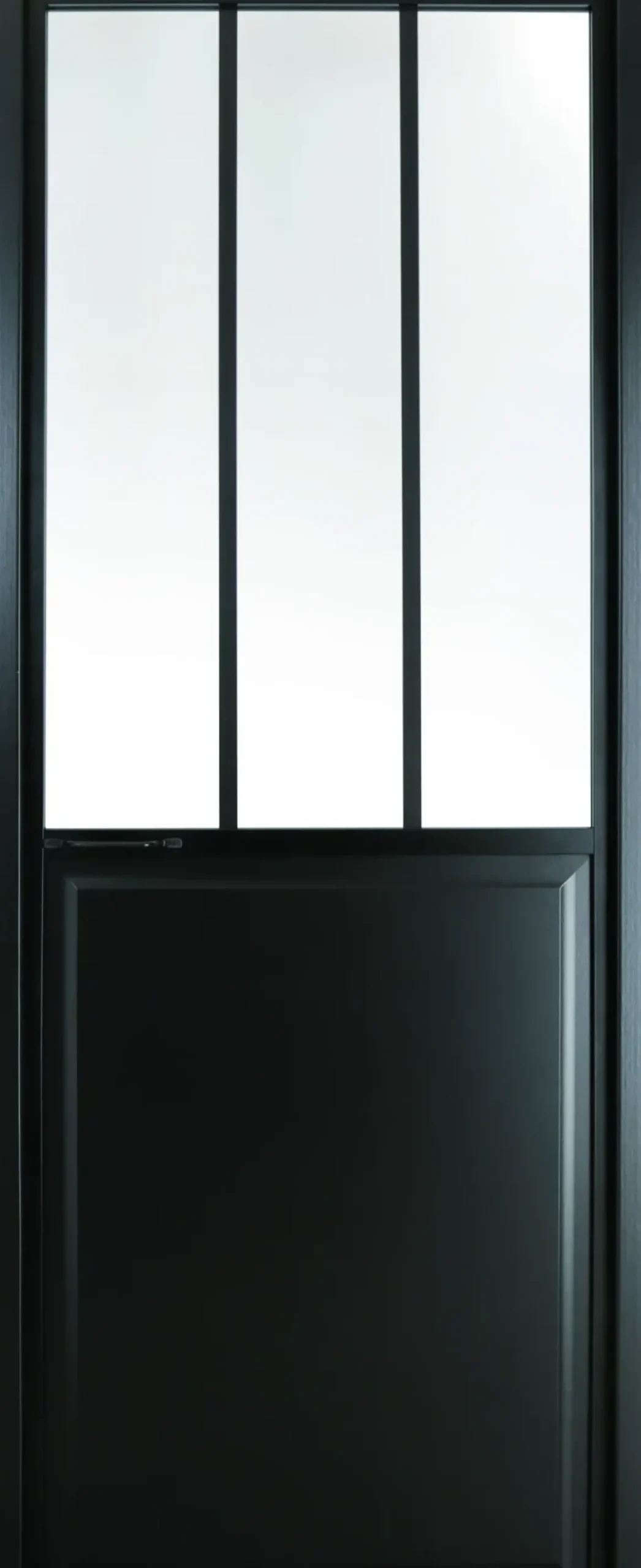 Binnendeur Atelier Rechtsdraaiend Zwart Aluminium Mat Glas 211,5X93Cm