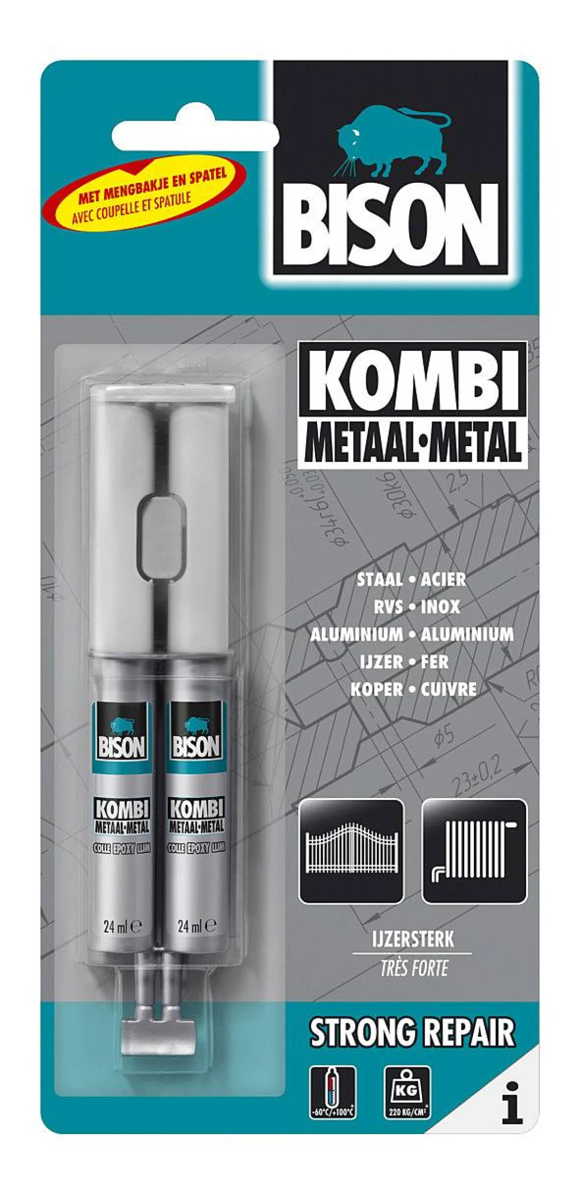 Bison Universele Epoxylijm Kombi Metaal Crd 24Ml