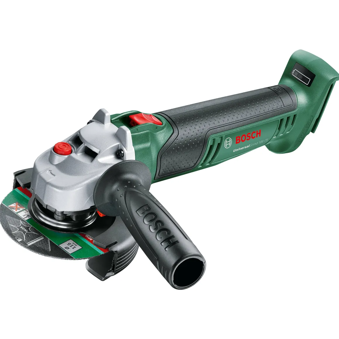 Bosch Haakse Accuslijpmachine Universalgrind 18V-75 Baretool (Beschermkap, Handgreep, (18 V Accu, Lader En Slijpschijf (125 Mm) Niet Meegeleverd))