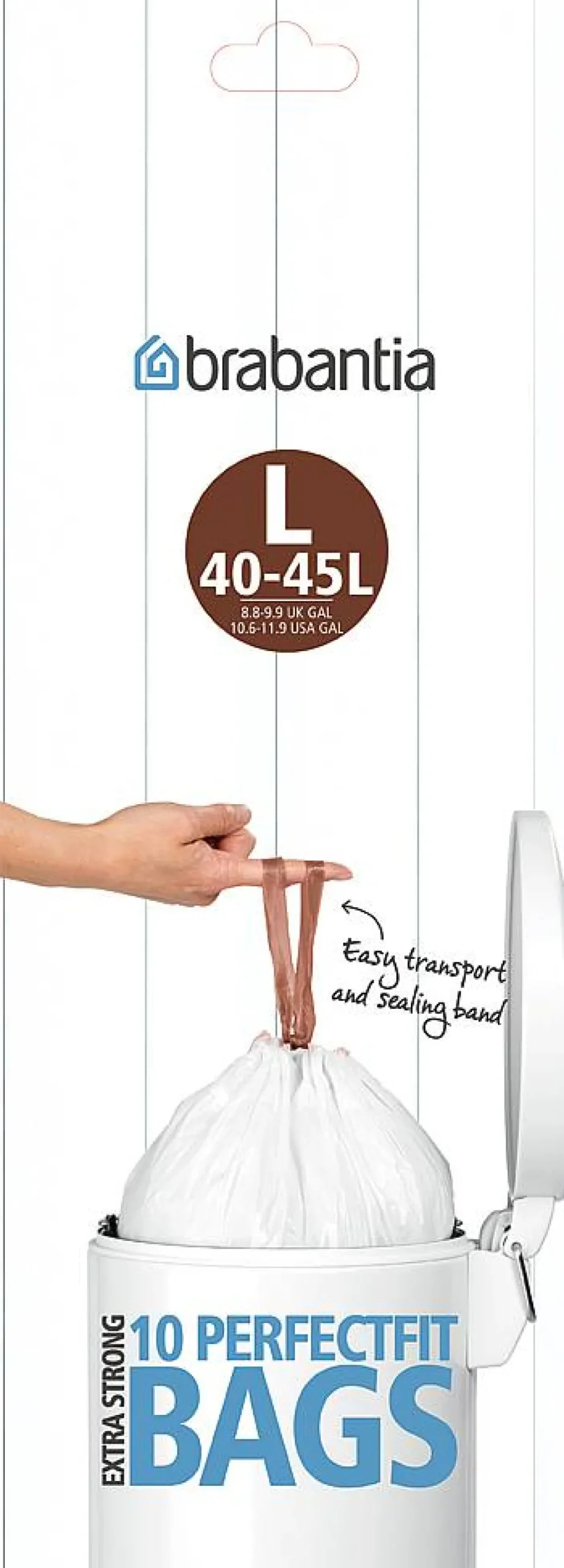 Brabantia Afvalzak Perfectfit L Wit 45L 10 Stuks