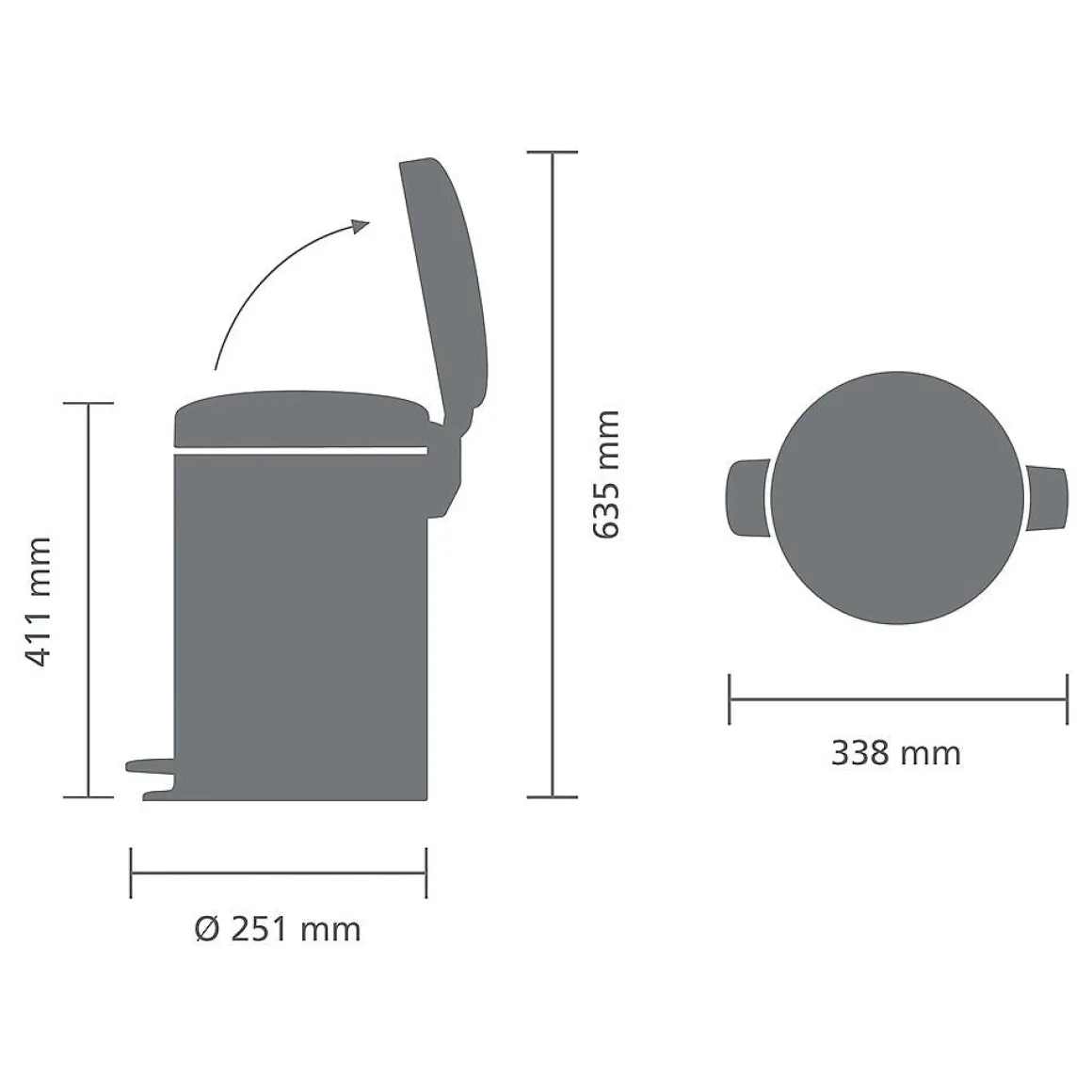 Brabantia Pedaalemmer Newicon Matt Black 12L