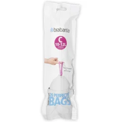 Brabantia Perfectfit Afvalzak Met Trekbandsluiting Code C 10-12L 20 Stuks/Rol Recycled