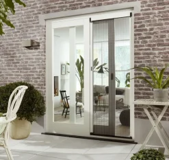 Cando Hordeur Premium B - Plisse Hordeur - Wit Profiel - Grijs Gaas - 96X200Cm