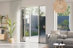 Cando Hordeur Premium D - Plisse Hordeur - Wit Profiel - Zwart Gaas - 96X206Cm
