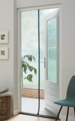 Cando Hordeur Standaard - Magneethor - Wit Profiel - Zwart Gaas - 95X235Cm