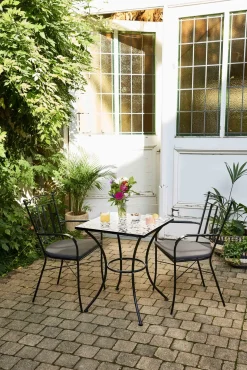 Central Park Bistrotafel Atri Zwart/Wit 60X60Cm