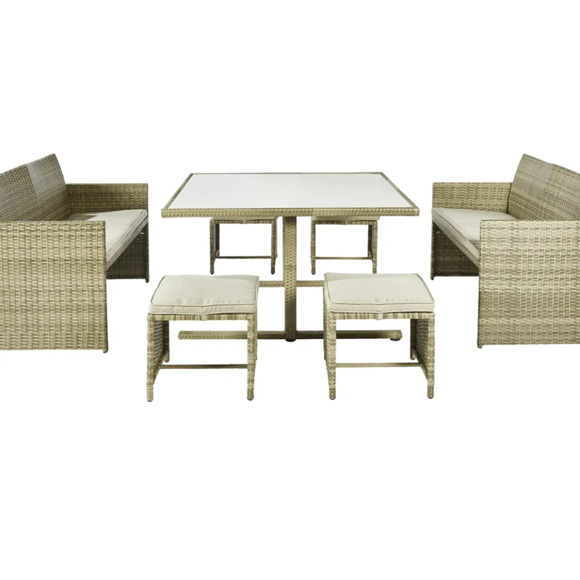 Central Park Dining Loungeset Capri Naturel 7-Delig