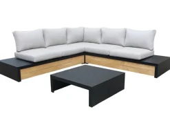 Central Park Hoekbank Loungeset Cassis Zwart Hout