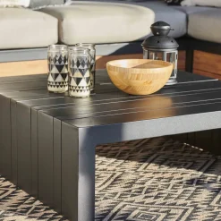 Central Park Hoekbank Loungeset Cassis Zwart Hout