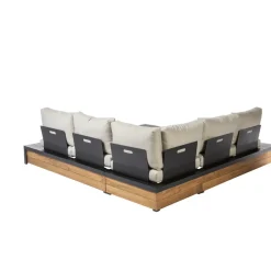 Central Park Hoekbank Loungeset Cassis Zwart Hout