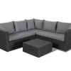 Central Park Hoekbank Loungeset Alea Grijs Staal/Wicker 3 Stuks