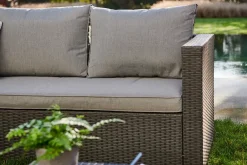 Central Park Hoekbank Loungeset Alea Grijs Staal/Wicker 3 Stuks