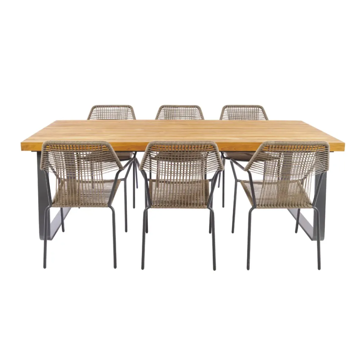 Central Park Tuinstoel Frejus Stapelbaar Wicker Donkergrijs 65,5X62X84Cm