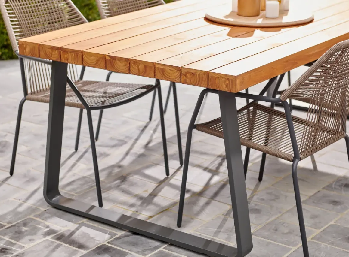 Central Park Tuinstoel Frejus Stapelbaar Wicker Donkergrijs 65,5X62X84Cm
