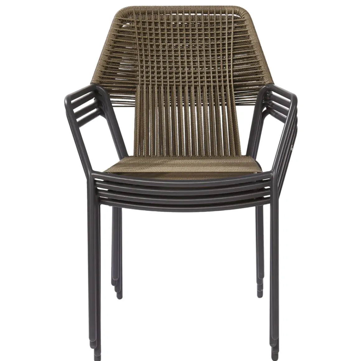 Central Park Tuinstoel Frejus Stapelbaar Wicker Donkergrijs 65,5X62X84Cm