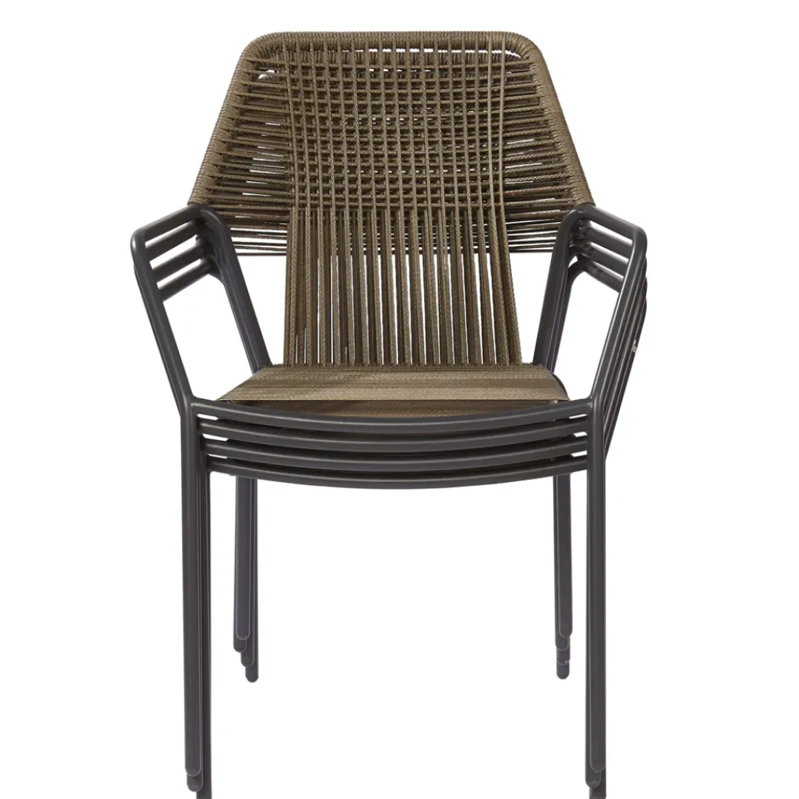 Central Park Tuinstoel Frejus Stapelbaar Wicker Donkergrijs 65,5X62X84Cm