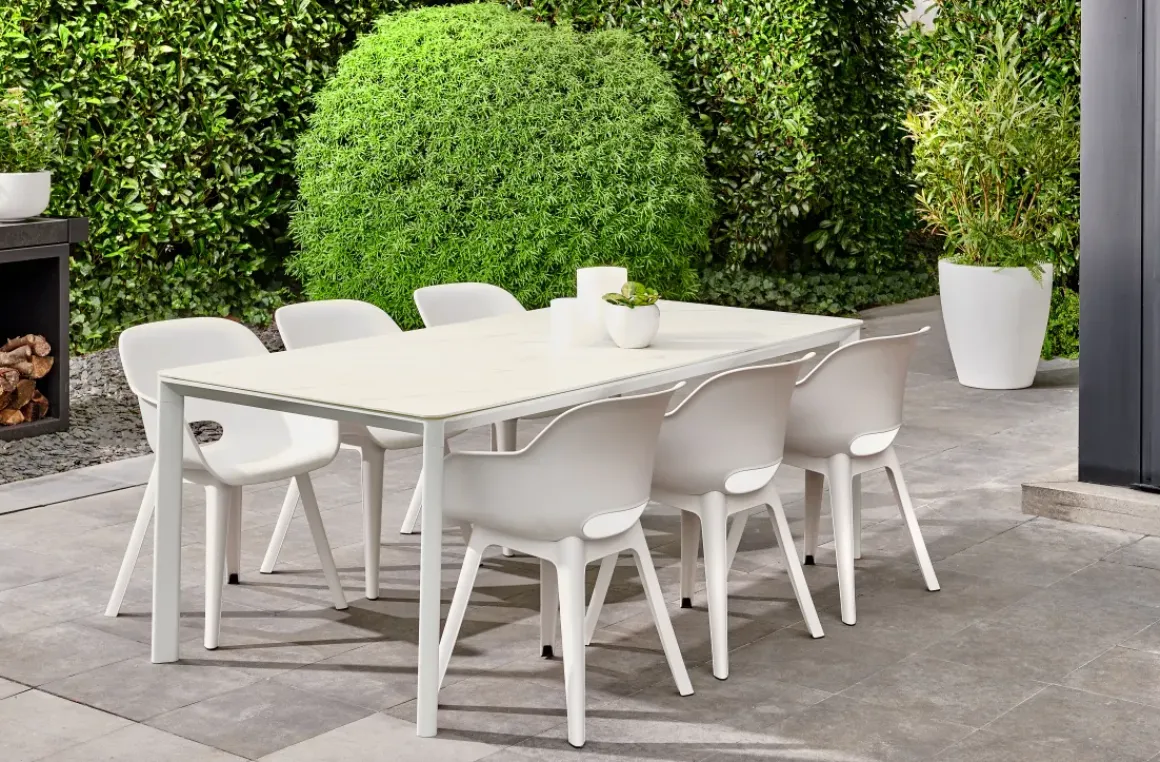 Central Park Tuintafel Ciotat Keramiek Glas/Aluminium Verstelbare Poten 205X100X75Cm