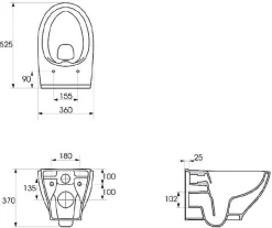 Cersanit Hangtoilet Moduo Wit | Soft-Close & Quick Release Toiletzitting | Randloos Toiletpot