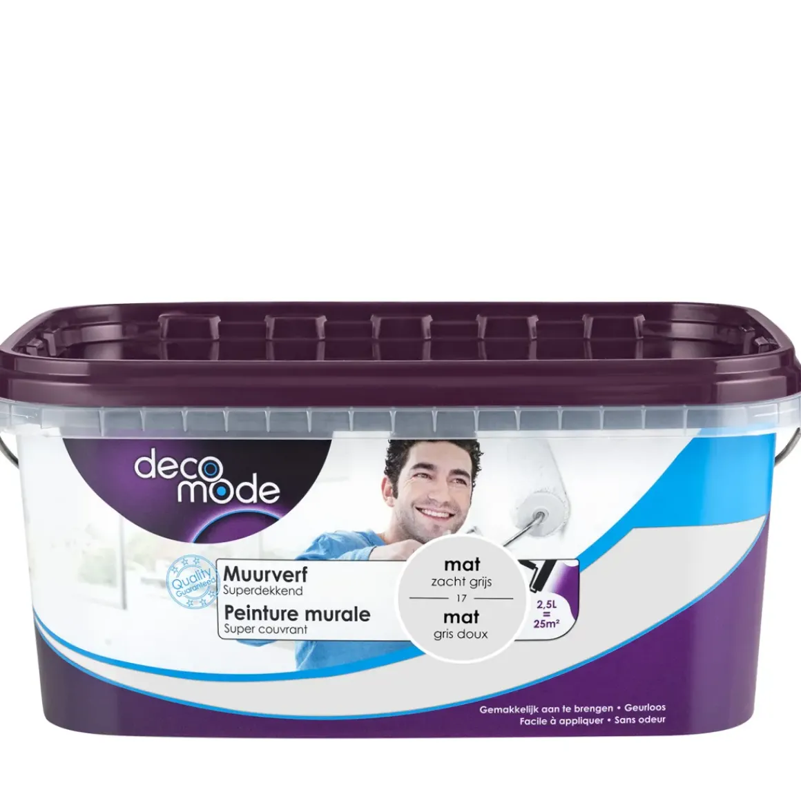 Decomode Muurverf Superdekkend Mat Zacht Grijs 2,5L